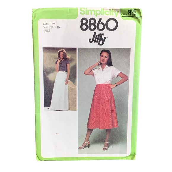Vintage Simplicity 8860 Jiffy Skirt Sewing Pattern Size 14-16 - Picture 1 of 2